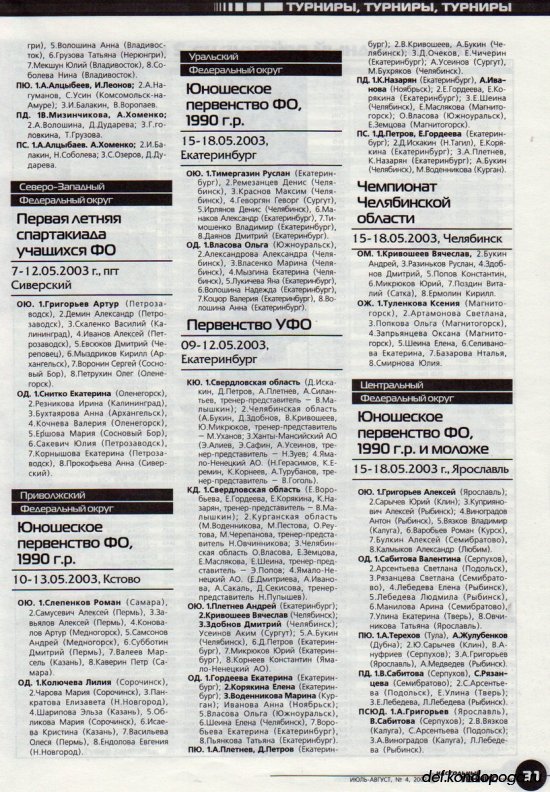 Листая старые журналы... Настольный теннис ревю №4 2003