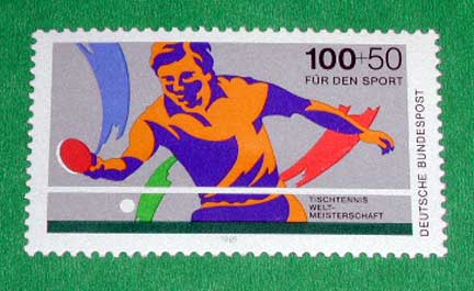 Table tennis postmark collection. 1986 - 1994