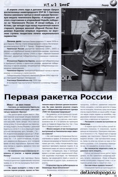 Первая ракетка России: Светлана Ганина
