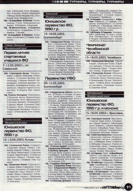 Листая старые журналы... Настольный теннис ревю №4 2003