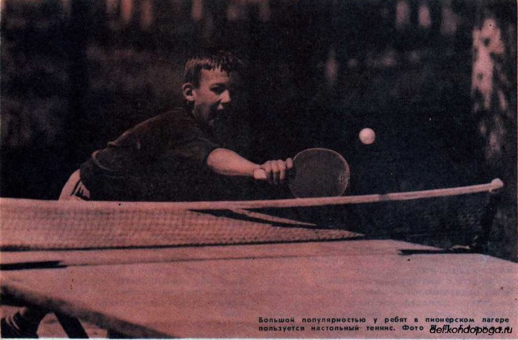 Большой популярностью у ребят в пионерском лагере пользуется настольный теннис
