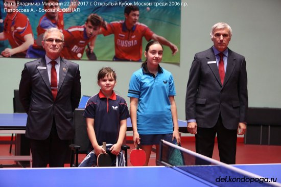 Открытый Кубок Москвы по настольному теннису среди спортсменов 2006 г.р. и моложе