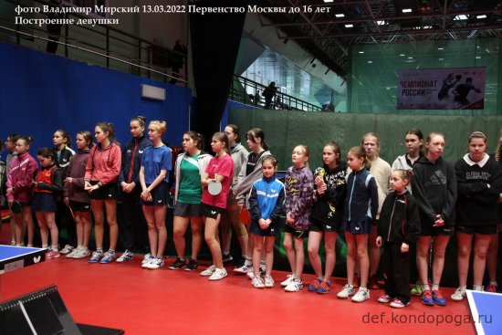 Первенство г. Москвы по настольному теннису до 16 лет 2022 года