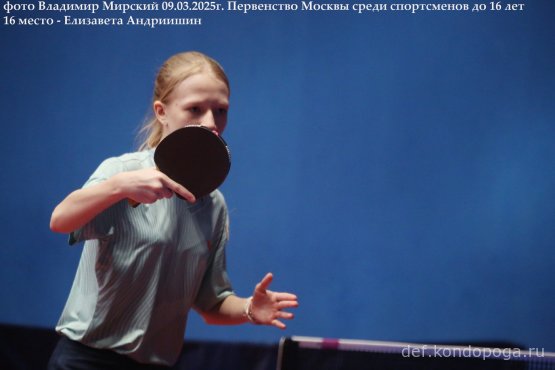 Первенство г. Москвы по настольному теннису среди юношей и девушек до 16 лет 06 – 09 марта 2025 годаг. Москва, СК «Чертаново»